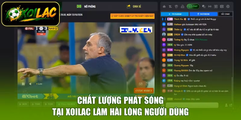 Chất lượng phát sóng tại Xoilac làm hài lòng người dùng