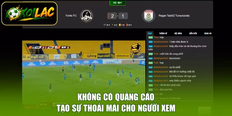 Không có quảng cáo tạo sự thoải mái cho người xem